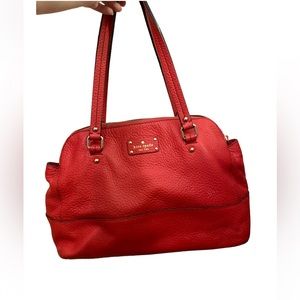 Kate spade / red leather tote satchel bag  #KateSpade #designerbag #RedHandbag